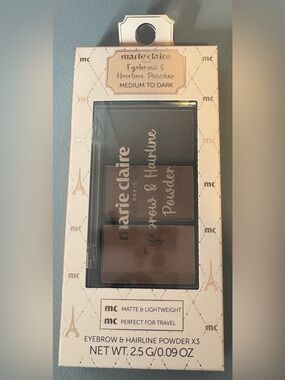 Marie Claire Eyebrow & Hairline Powder Trio - Medium to Dark - Brown Shades